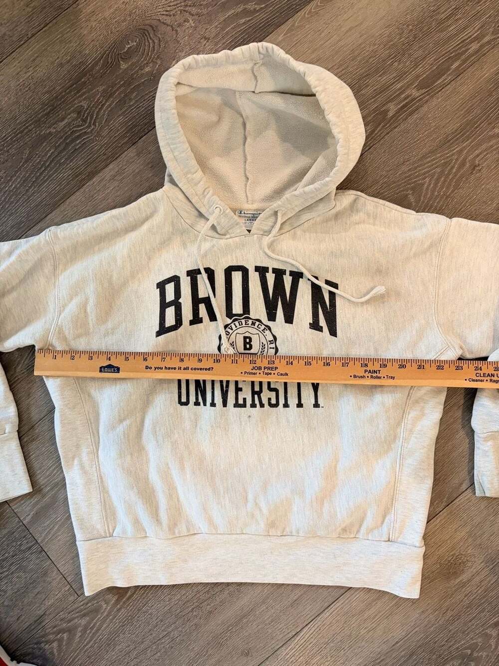 Vintage Champion Reverse Weave Brown University Hoodie Grey Large - Picture 3 of 4